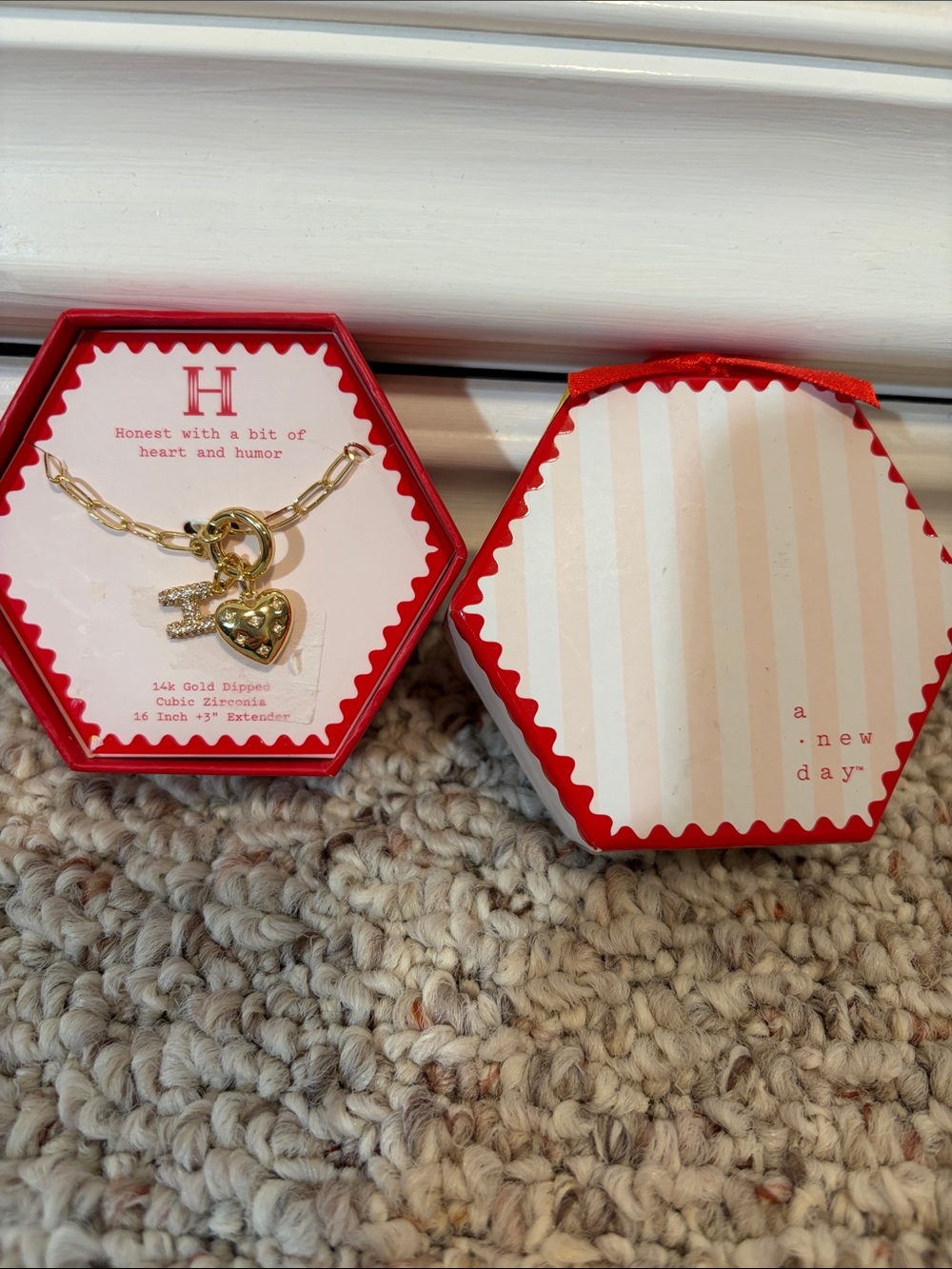 a new day Gold Heart Charm Toggle Necklace